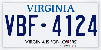 VA license plate VBF4124