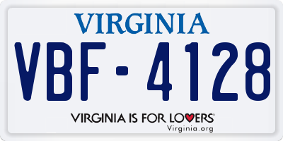 VA license plate VBF4128