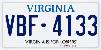 VA license plate VBF4133
