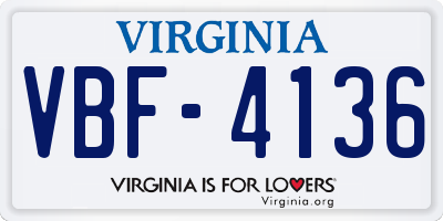 VA license plate VBF4136