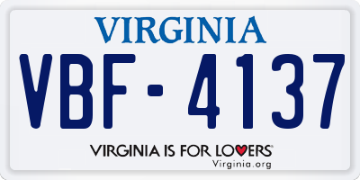 VA license plate VBF4137