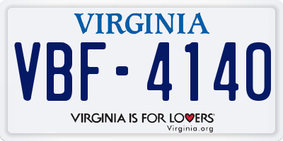 VA license plate VBF4140