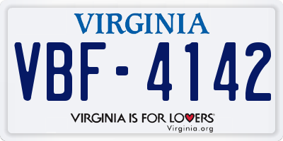 VA license plate VBF4142