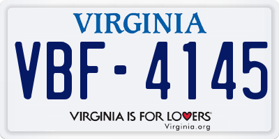 VA license plate VBF4145