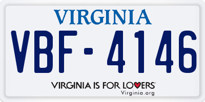VA license plate VBF4146