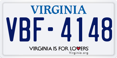 VA license plate VBF4148