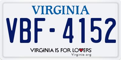 VA license plate VBF4152