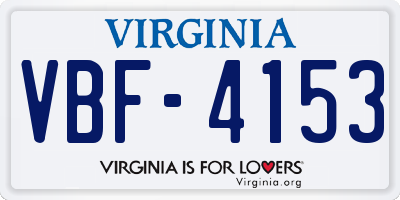 VA license plate VBF4153