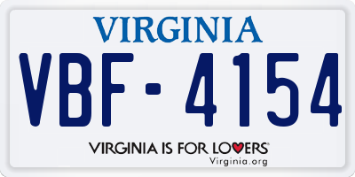 VA license plate VBF4154