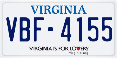 VA license plate VBF4155