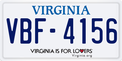 VA license plate VBF4156