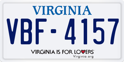 VA license plate VBF4157