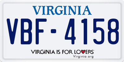 VA license plate VBF4158