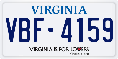 VA license plate VBF4159