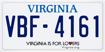 VA license plate VBF4161