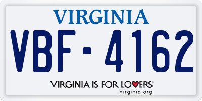 VA license plate VBF4162