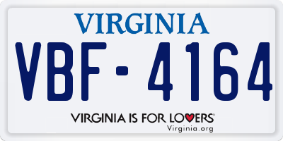 VA license plate VBF4164