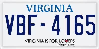 VA license plate VBF4165