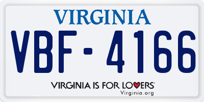 VA license plate VBF4166