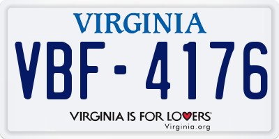 VA license plate VBF4176