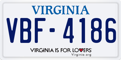 VA license plate VBF4186