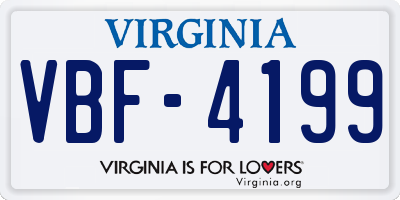 VA license plate VBF4199