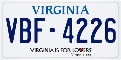 VA license plate VBF4226