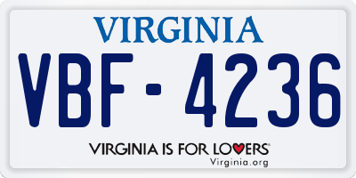 VA license plate VBF4236
