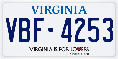 VA license plate VBF4253