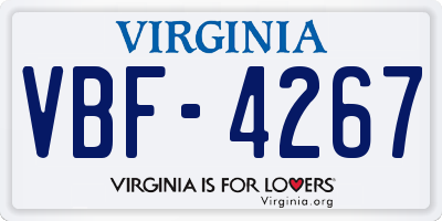 VA license plate VBF4267