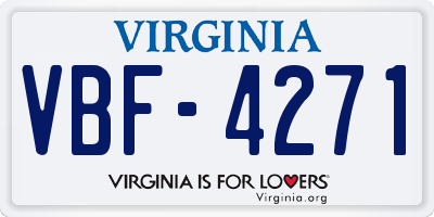 VA license plate VBF4271