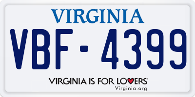 VA license plate VBF4399
