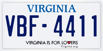 VA license plate VBF4411