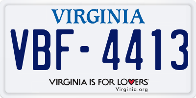 VA license plate VBF4413
