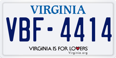 VA license plate VBF4414