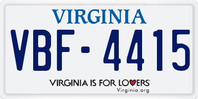 VA license plate VBF4415