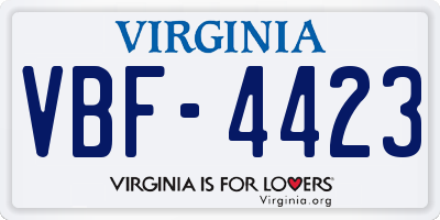 VA license plate VBF4423