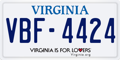 VA license plate VBF4424