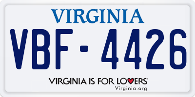 VA license plate VBF4426