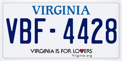 VA license plate VBF4428