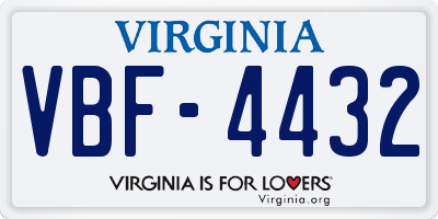 VA license plate VBF4432