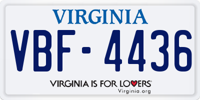 VA license plate VBF4436