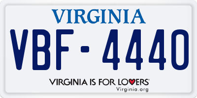 VA license plate VBF4440