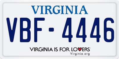 VA license plate VBF4446