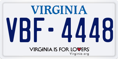 VA license plate VBF4448