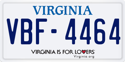 VA license plate VBF4464