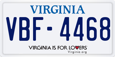 VA license plate VBF4468