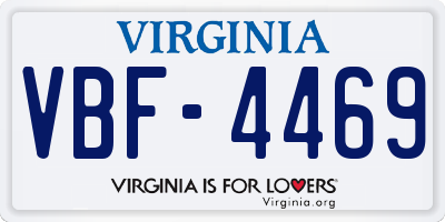 VA license plate VBF4469