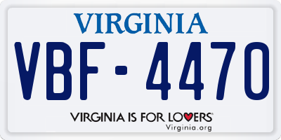 VA license plate VBF4470