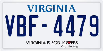 VA license plate VBF4479